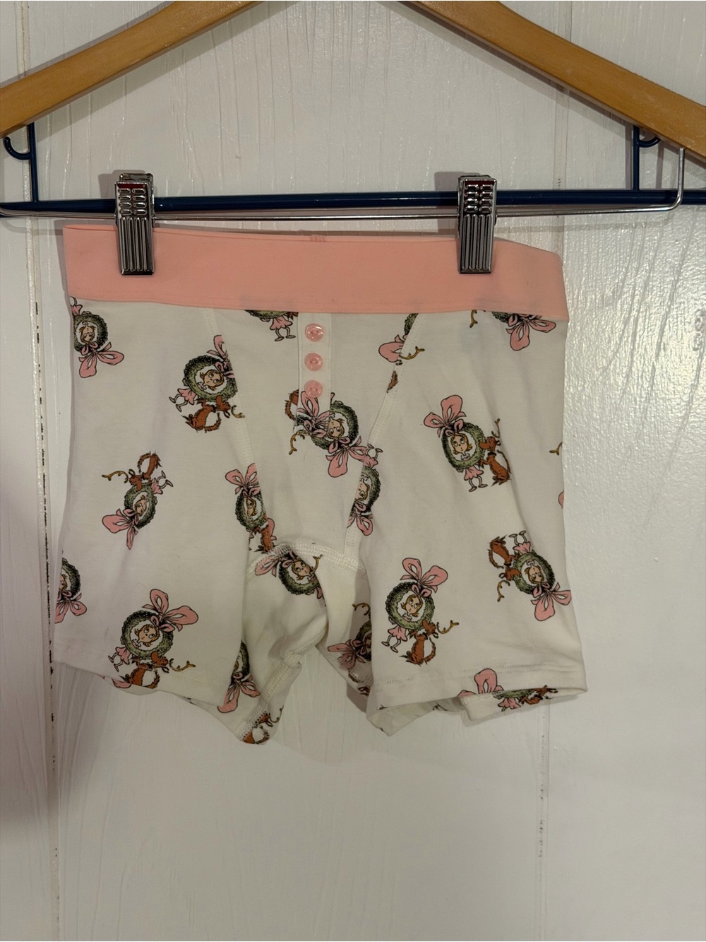 aerie White Boxer Bike Shorts with Pink Waistband and Floral Print